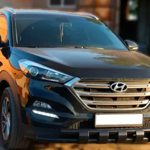 Передній захист Shark Black (нерж) для Hyundai Tucson TL 2016–2021
