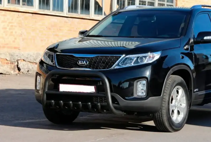 Кенгурятник WT021 Black (нерж.) для KIA Sorento II XM 2009–2014