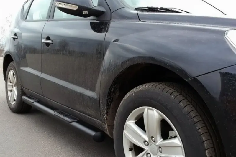 Бічні труби Black (2 шт., нерж) для Geely Emgrand X7 2011–