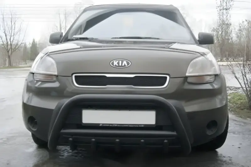 Кенгурятник WT003 Black (нерж) для KIA Soul I 2008–2013