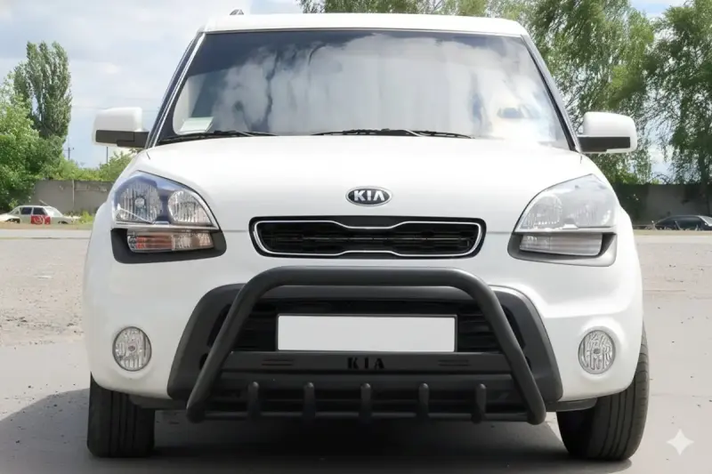 Кенгурятник WT004 Black (нерж) для KIA Soul I 2008–2013