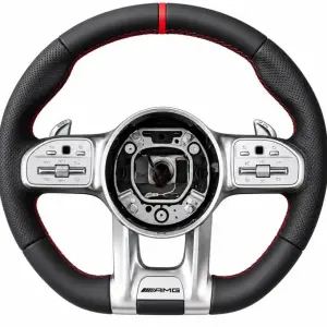 Кермо AMG 2018-Style (чорний + червоний, 3pin) для Mercedes-Benz AMG GT C190/R190 2014–2022