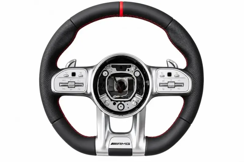 Кермо AMG 2018-Style (чорний + червоний, 3pin) для Mercedes-Benz E-class W213 2016–2023
