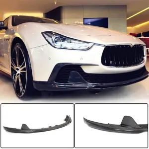 Накладка на передній бампер Lip V3 (для Base/S/S Q4 2013-2017, Карбон) для Maserati Ghibli 2013–2023