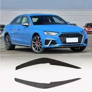 Накладки на передній бампер (для S-Line 2019-2024, Карбон) для Audi A4 B9 2015–2024