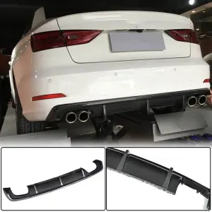 Дифузор заднього бампера V1 (для Base Sedan 2012-2016, Карбон) для Audi A3 2012–2020