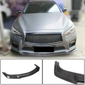 Накладка на передній бампер Lip V1 (для Q50 Sport 2014-2017, Карбон) для Infiniti Q50/Q60 2013–2024