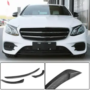 Накладка на передній бампер Lip V2 (для AMG-Line / E43 AMG 2016-2019, Карбон) для Mercedes-Benz E-class W213 2016–2023
