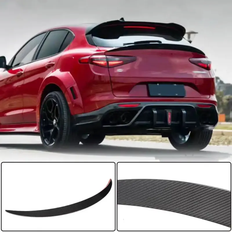 Нижній спойлер V3 (2017-2023, Сухий карбон) для Alfa Romeo Stelvio 2016–