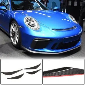 Накладки на передній бампер V1 (для GT3 (RS) 2017-2019, Карбон) для Porsche 911 (991) 2011–2019