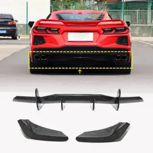 Дифузор заднього бампера V1 (2019-2022, Карбон) для Chevrolet Corvette C8 2019–