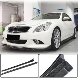 Бокові пороги (для G37 SD 2009-2013, Карбон) для Infiniti G25/G35/37 (V36/CV36) 2006–2015