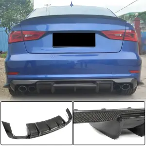 Дифузор заднього бампера V1 (для S-Line Sedan 2012-2016, Карбон) для Audi A3 2012–2020