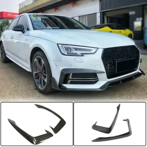 Накладки на протитуманні фари V2 (для S-Line Sedan 2015-2019, Карбон) для Audi A4 B9 2015–2024