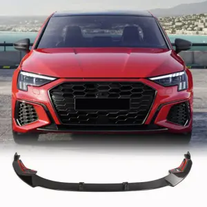 Накладка на передній бампер Lip (для S-Line Sedan 2020-2023, Карбон) для Audi A3 2020–