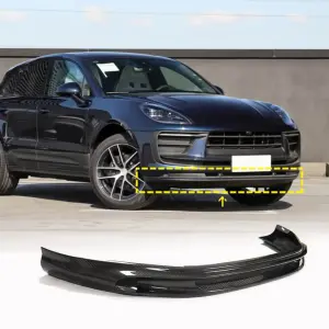 Накладка на передній бампер Lip (2022+, Карбон) для Porsche Macan 2014–2024