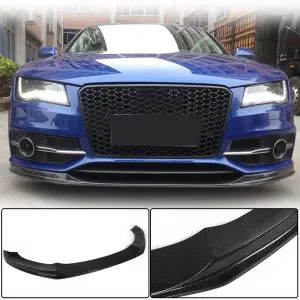 Накладка на передній бампер Lip V2 (для S-Line 2010-2014, Карбон) для Audi A7 2010–2018