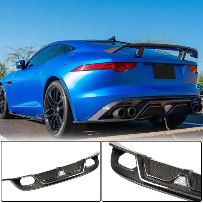 Дифузор заднього бампера (2013-2019, Карбон) для Jaguar F-Type 2013–2024