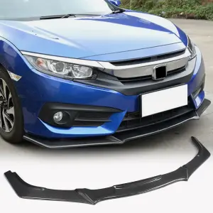 Накладка на передній бампер Lip (Карбон) для Honda Civic Sedan X 2016–2021