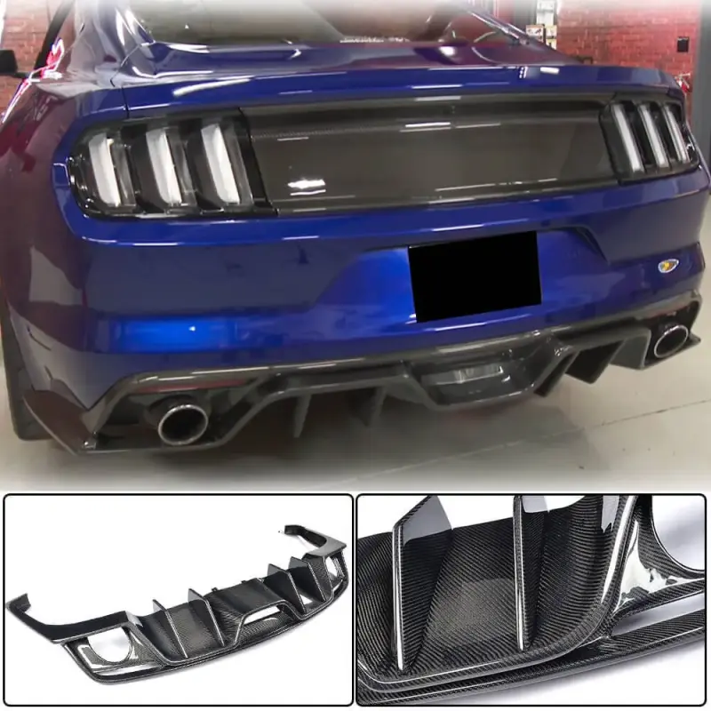 Дифузор заднього бампера V2 (2015-2017, Карбон) для Ford Mustang 2015–2023