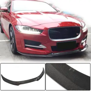 Накладка на передній бампер Lip (2015-2019, Карбон) для Jaguar XE 2016–