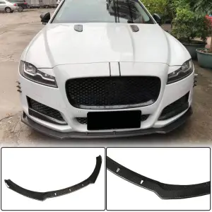 Накладка на передній бампер Lip (2016-2020, Карбон) для Jaguar XF 2016–