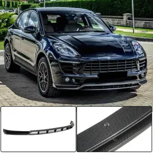 Накладка на передній бампер Lip V2 (2014-2018, Карбон) для Porsche Macan 2014–2024