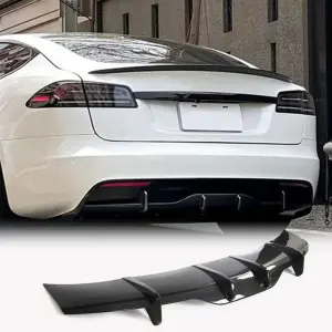 Дифузор заднього бампера (для Plaid 2021+, Карбон) для Tesla Model S 2012–