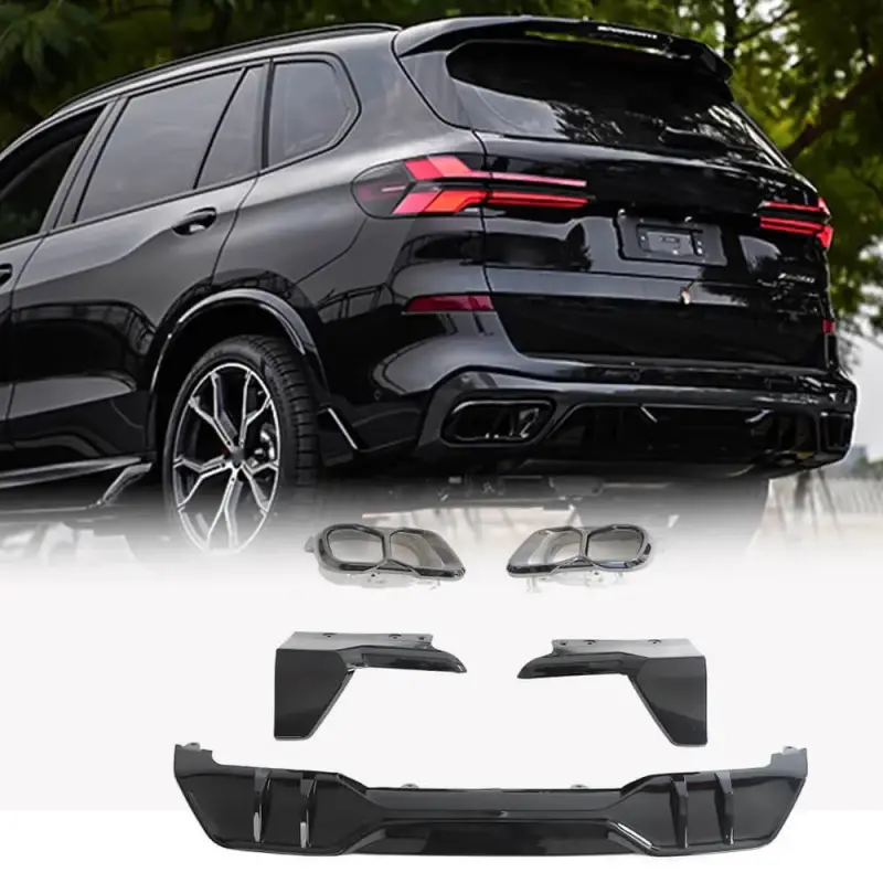 Дифузор заднього бампера V4 (2018-2022, чорний глянець) для BMW X5 G05 2019–2026