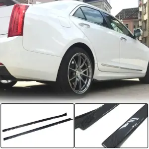 Бокові пороги (Карбон) для Cadillac ATS 2012–2019