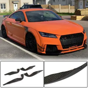 Бокові накладки на передній бампер (для RS, 2016-2019, Карбон) для Audi TT 2014–2023