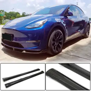 Накладки на пороги V2 (2020-2025, Карбон) для Tesla Model Y 2020–