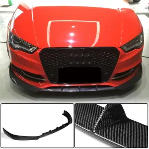 Накладка на передній бампер Lip V2 (для S-Line Sedan 2012-2016, Карбон) для Audi A3 2012–2020