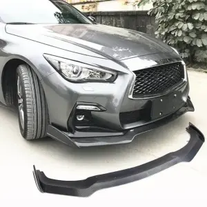 Накладка на передній бампер Lip V2 (для Q50 Sport 2018-2022, Карбон) для Infiniti Q50/Q60 2013–2024