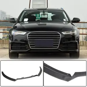 Накладка на передній бампер Lip Карбон V2 (для S-Line 2014-2018) для Audi A6 C7 2011–2018