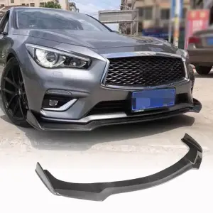 Накладка на передній бампер Lip V1 (для Q50 Base 2018-2023, Карбон) для Infiniti Q50/Q60 2013–2024