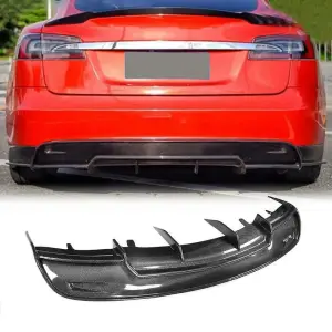 Дифузор заднього бампера V2 (2012-2016, Карбон) для Tesla Model S 2012–