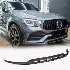 Накладка на передній бампер Lip (для AMG-Line 2020+, Карбон) для Mercedes-Benz GLC X253 2015–2022