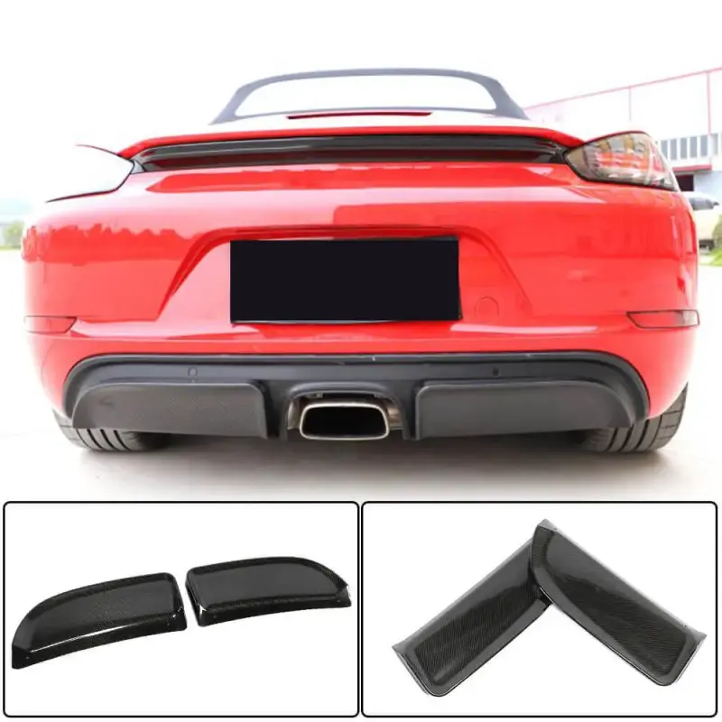 Дифузор заднього бампера V2 (2016-2019, Карбон) для Porsche Boxster/Cayman 982 (718) 2016–