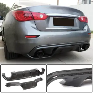 Дифузор заднього бампера V3 (для Q50 Base/Sport 2014-2017, Карбон) для Infiniti Q50/Q60 2013–2024