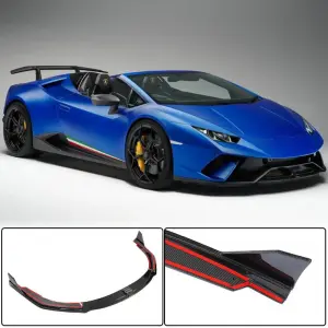 Накладка на передній бампер Lip V2 (Карбон) для Lamborghini Huracan 2014–