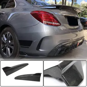 Накладки на задній бампер Flap (для SD C43/C63 AMG 2015-2019, Карбон) для Mercedes-Benz C-class W205 2014–2021