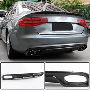 Дифузор заднього бампера (для Base 2011-2015, Карбон) для Audi A4 B8 2007–2015