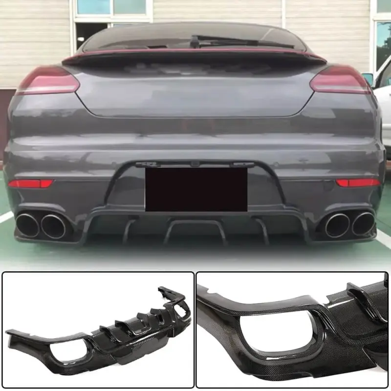 Дифузор заднього бампера (2013-2016, Карбон) для Porsche Panamera 2009–2016