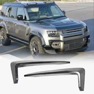 Накладки на передній бампер (Карбон) для LandRover Land Rover Defender 2019–