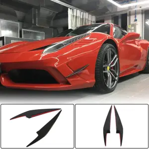 Накладки на передній бампер (2014-2015, Карбон) для Ferrari 458 Italia 2009–2015