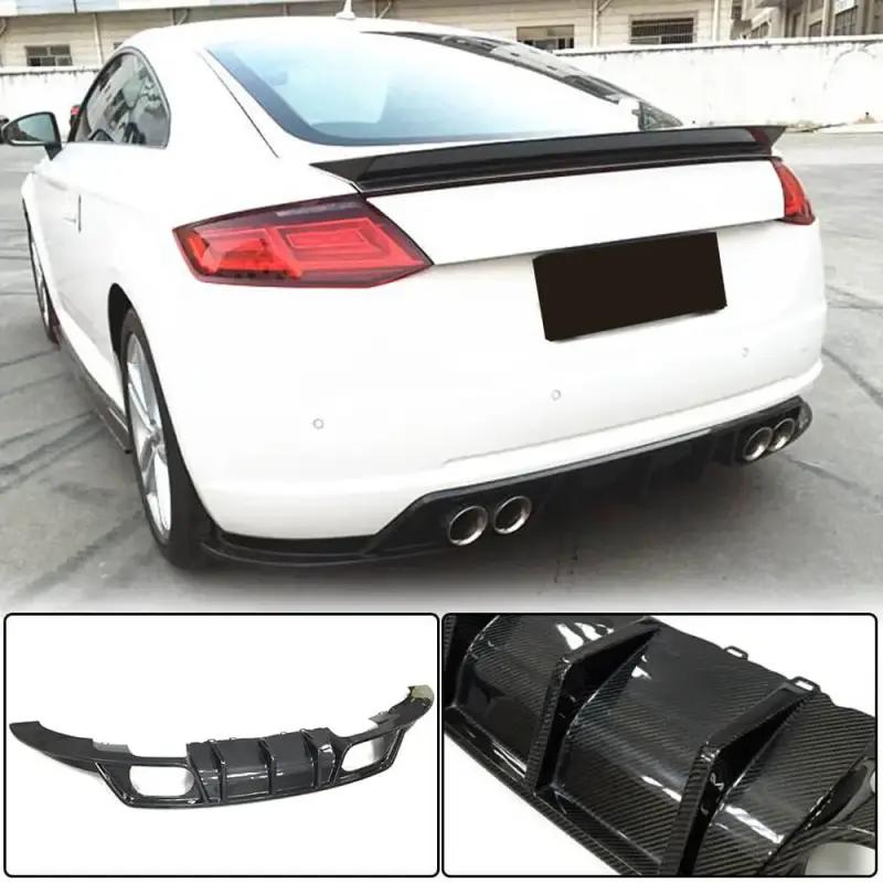 Дифузор заднього бампера (для Base, 2014-2019, Карбон) для Audi TT 2014–2023