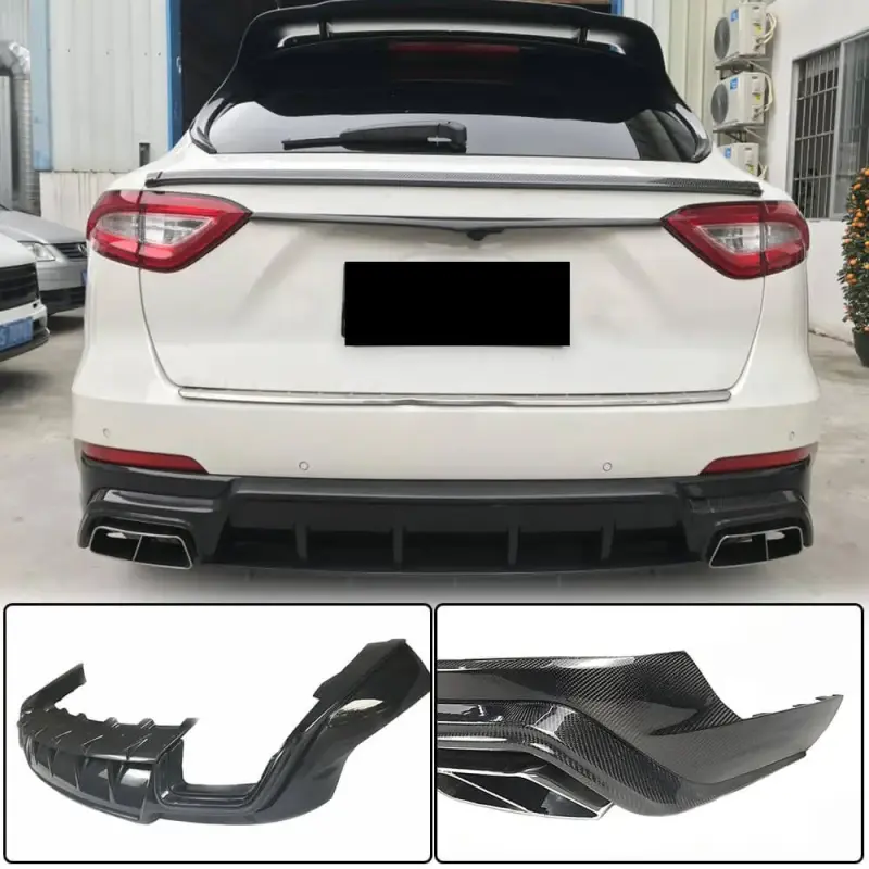 Дифузор заднього бампера V1 (для Base/S, Карбон) для Maserati Levante 2016–