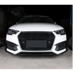 Накладка на передній бампер Lip V2 (для S-Line Sedan 2015-2019, Карбон) для Audi A4 B9 2015–2024