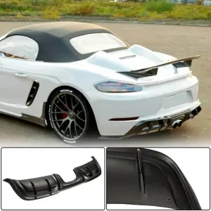 Дифузор заднього бампера V3 (2016-2019, Карбон) для Porsche Boxster/Cayman 982 (718) 2016–